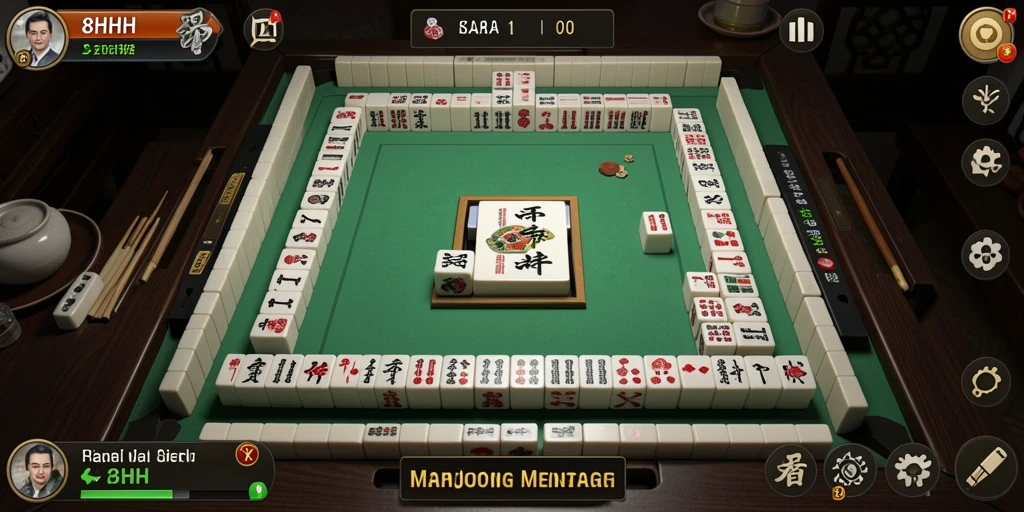 Screenshot gameplay Mahjong 8HHH menampilkan suasana permainan yang seru.