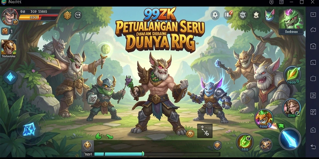 Tampilan seru dari gameplay RPG 99ZK yang menantang.