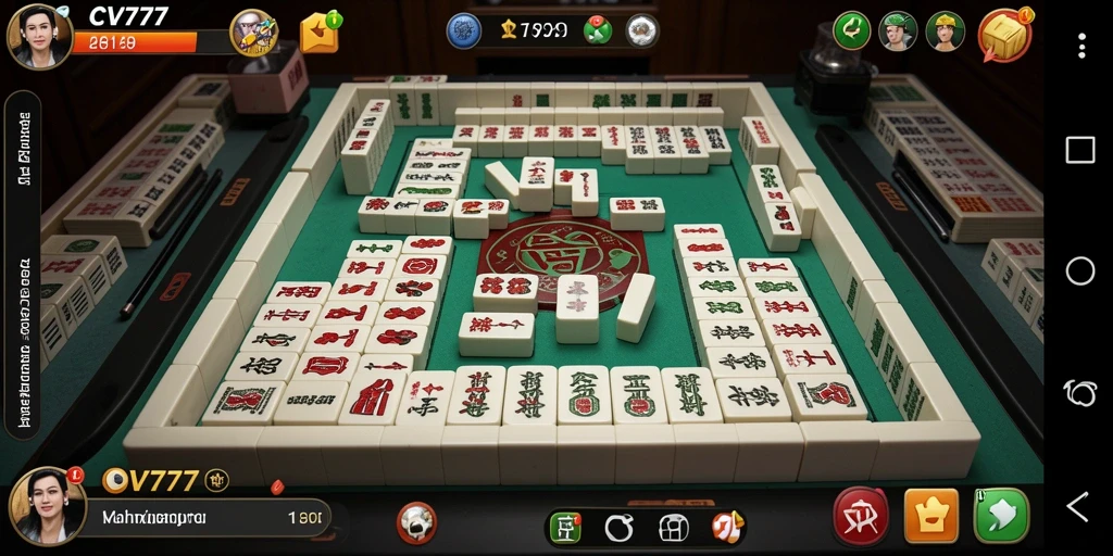 Screenshot CV777 yang menampilkan gameplay seru Mahjong.