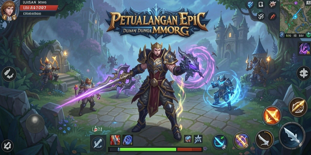 Screenshot gameplay LUSA777 menampilkan aksi seru dalam pertarungan MMORPG.
