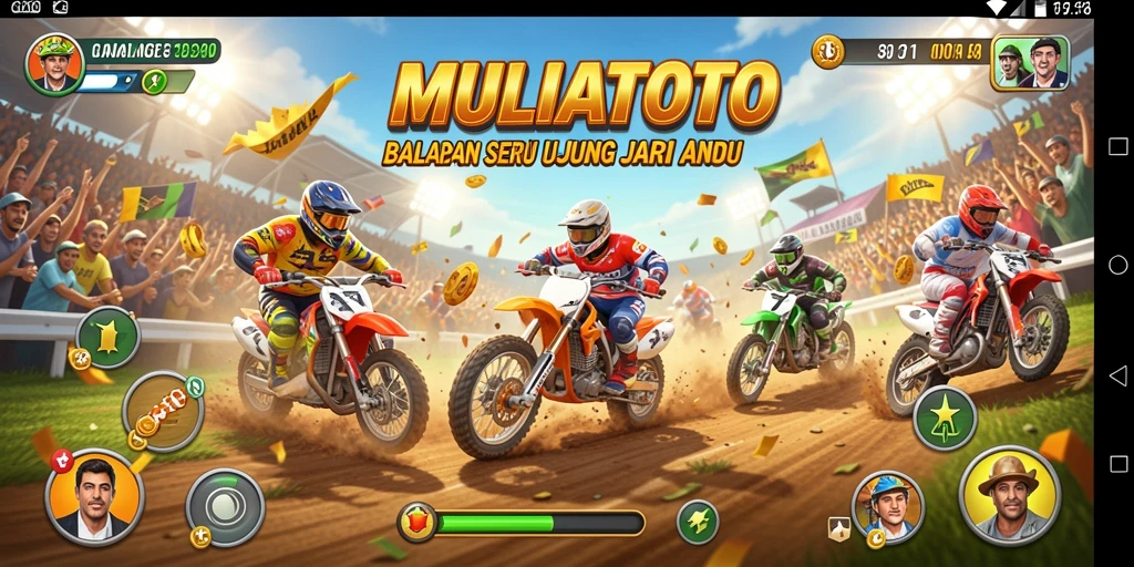 Tampilan gameplay seru dari balapan di MULIATOTO.