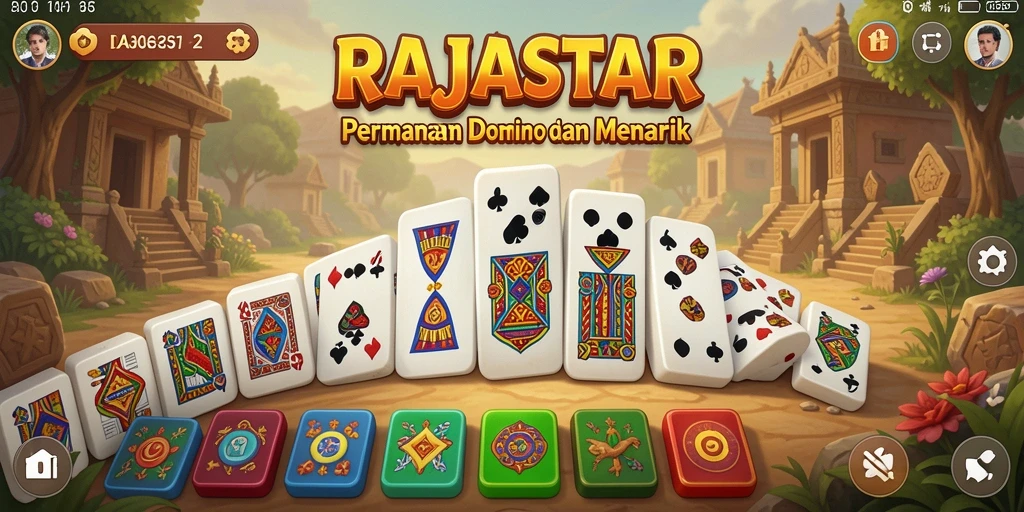 Tampilan gameplay seru di RAJASTAR yang menampilkan Domino klasik.