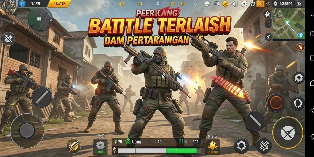 Gameplay RP8 menampilkan aksi seru di arena Battle Royale.