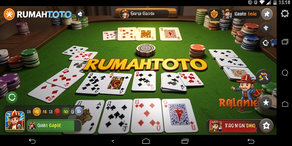 Tampilan seru dari RUMAHTOTO yang menampilkan gameplay Gaple.