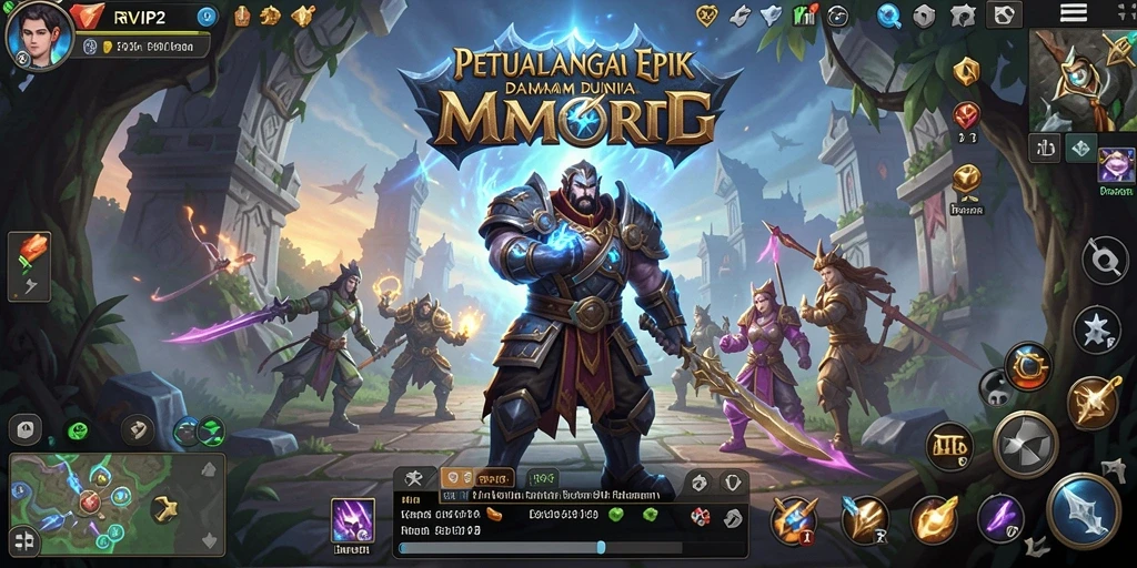 Tampilan menarik dari gameplay RVIP2 dalam dunia MMORPG.