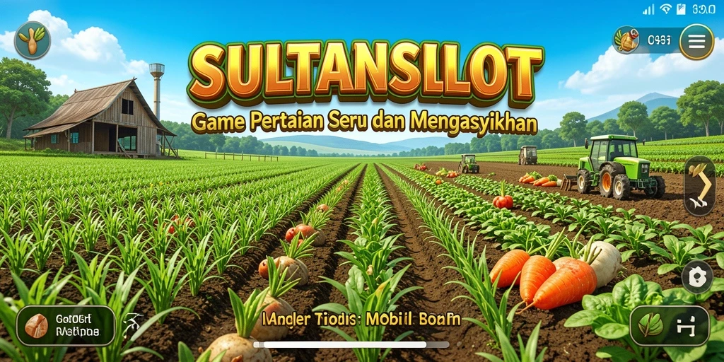 Tangkapan layar gameplay SULTANSLOT menampilkan aktivitas bertani yang seru.