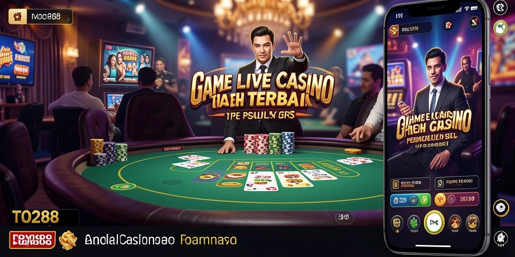 Tampilan screenshot utama TO288 menunjukkan dealer langsung dalam sesi Live Casino.