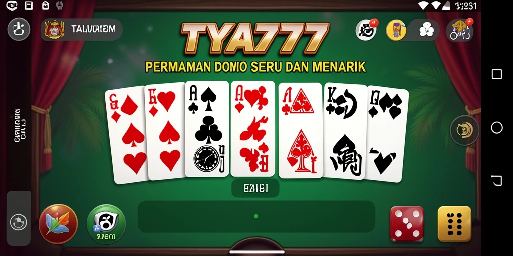 Screenshot gameplay TYA777 menampilkan aksi seru permainan Domino.