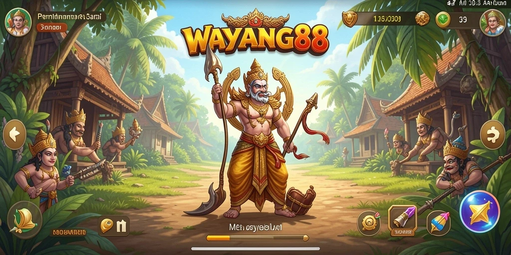 Tampilan gameplay menarik WAYANG88 dengan grafis menawan.